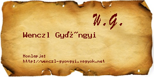 Wenczl Gyöngyi névjegykártya